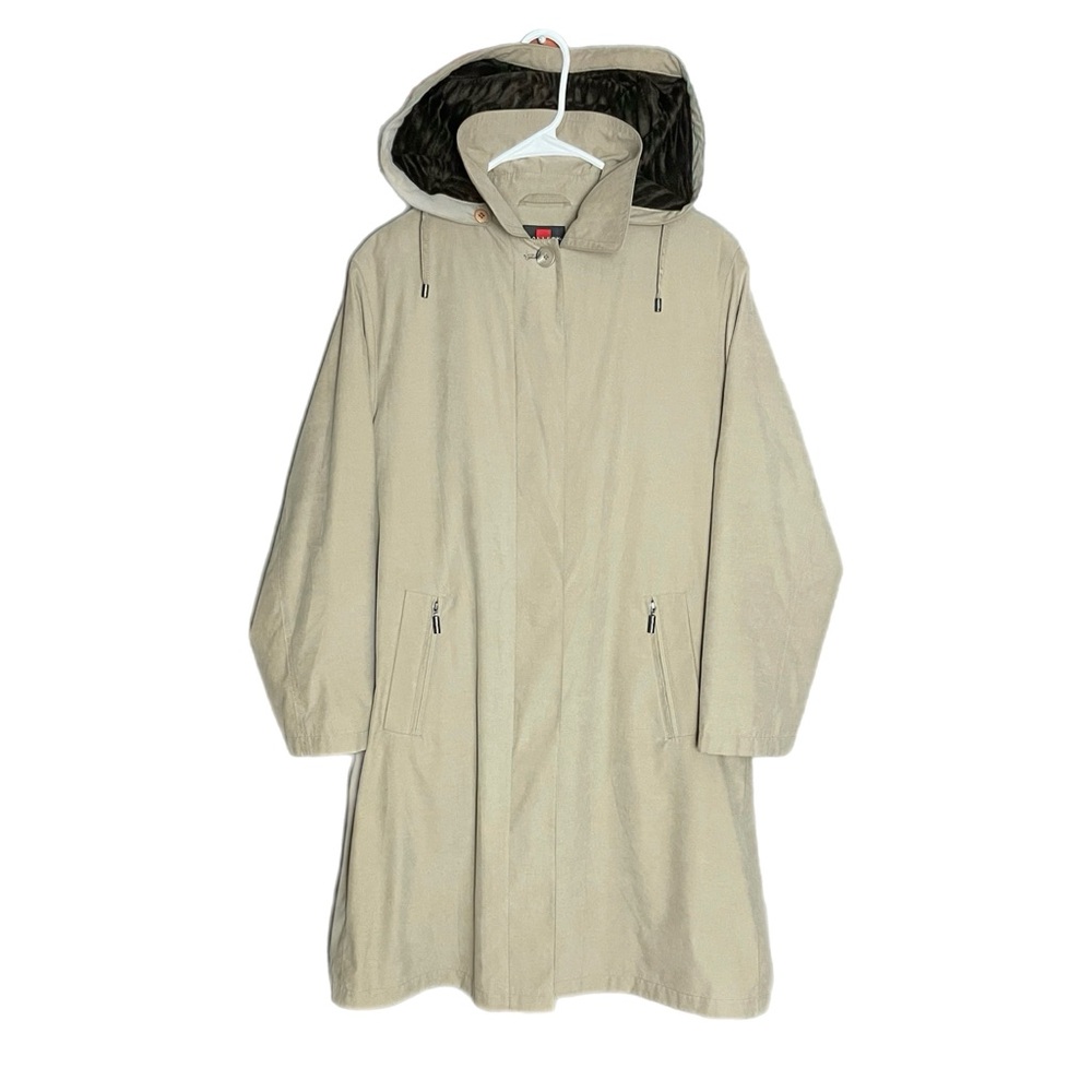 Gallery Women’s Long Coat Lined Hooded Size Small